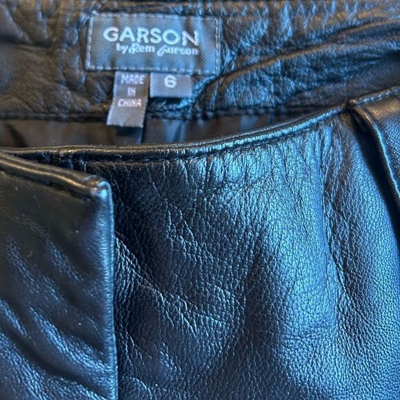 Garson by Rem Garson Black Authentic Leather Pants Size 6 - Picture 12 of 12